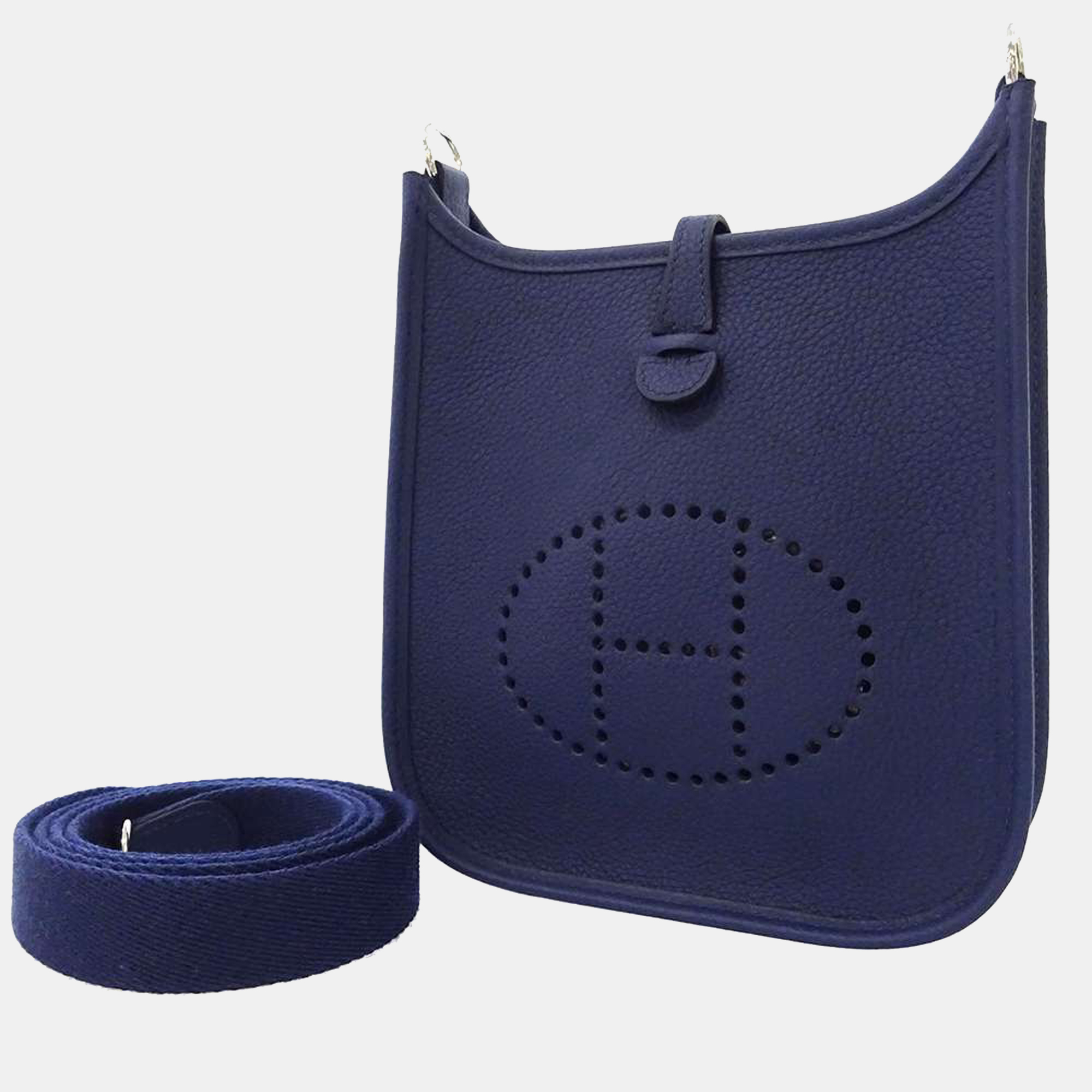 Hermes Blue Taurillon Maurice Leather Evelyne TPM Shoulder Bag