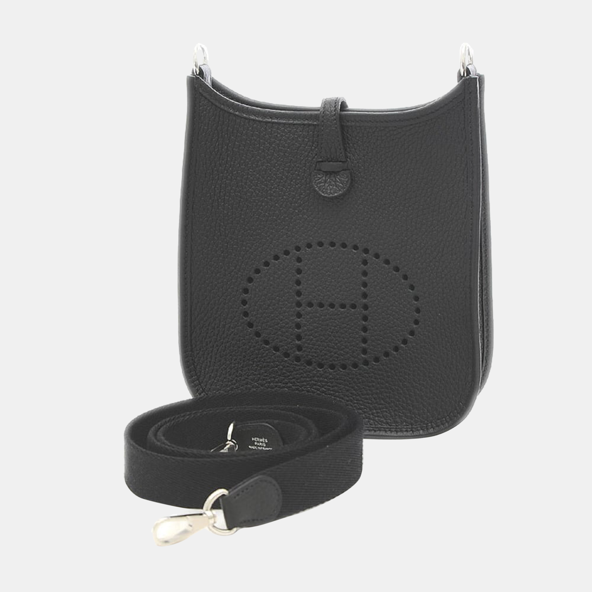 Hermes Evelyn TPM Shoulder Bag Amazon Taurillon Black Silver Hardware B Engraved 2023