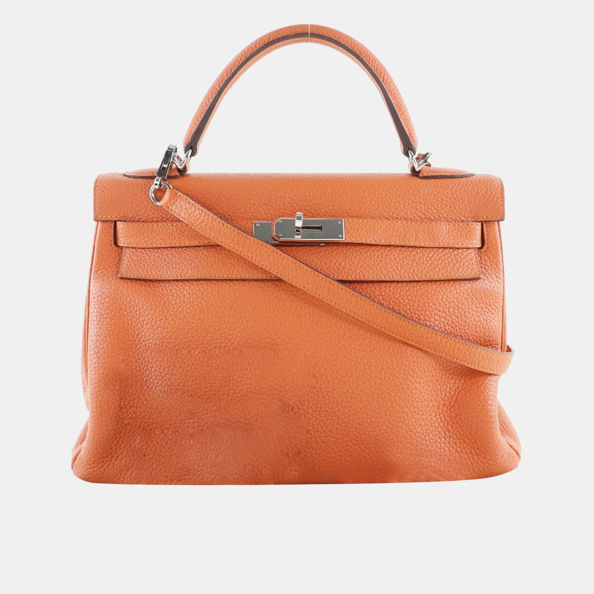 Hermes Kelly 32 Taurillon Clemence Hoo Orange R Ladies Handbag