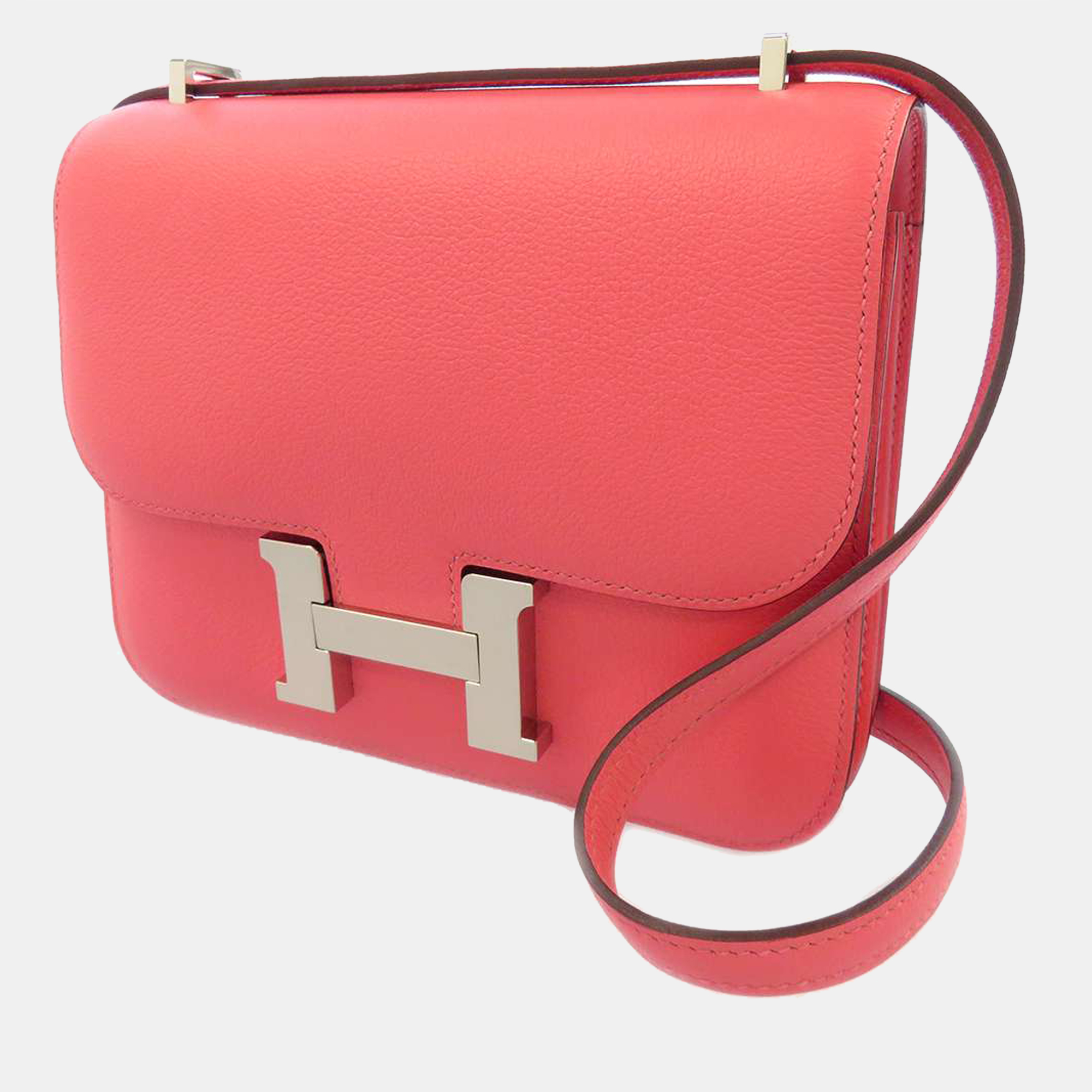 Hermes Pink Evercolor Leather Mini Constance III Shoulder Bag