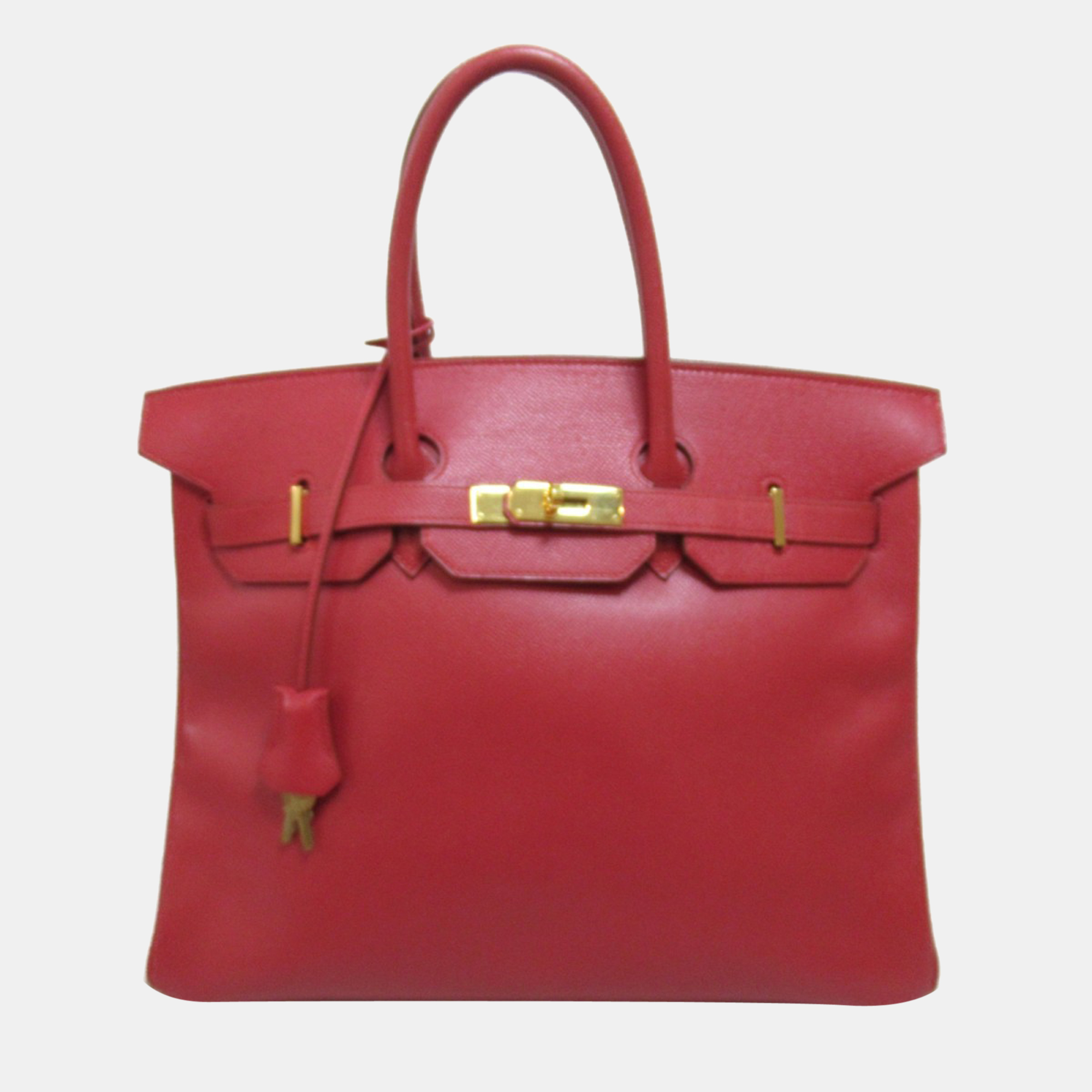 Hermes Red Courchevel Leather Gold Hardware Birkin 35 Bag