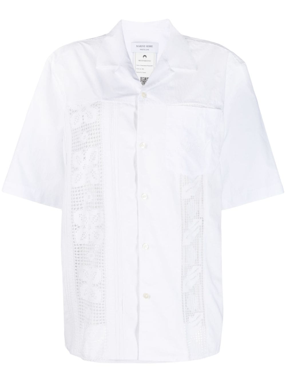Marine Serre Household lace-trimmed shirt - White