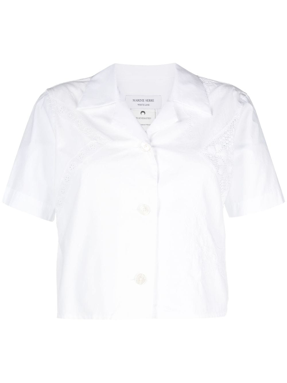 Marine Serre Regenerated Household Linen cotton shirt - White