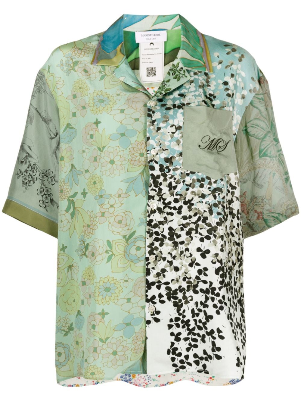 Marine Serre Regenerated floral-print silk shirt - Multicolour