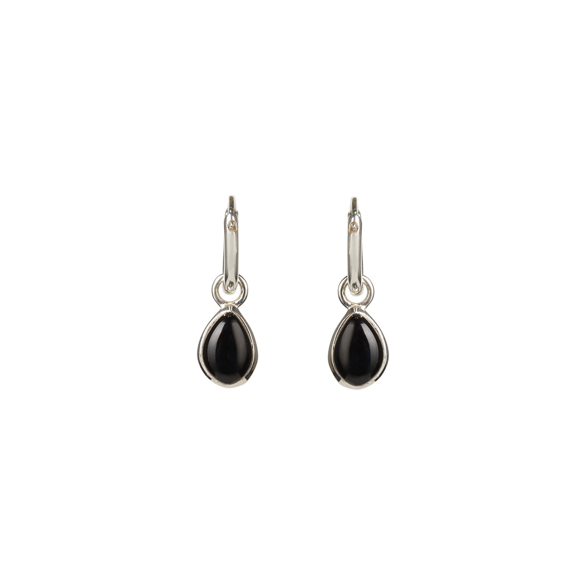 Women's Apollo Black Onyx Mini Hoop Earrings Silver Rachel Entwistle Jewellery