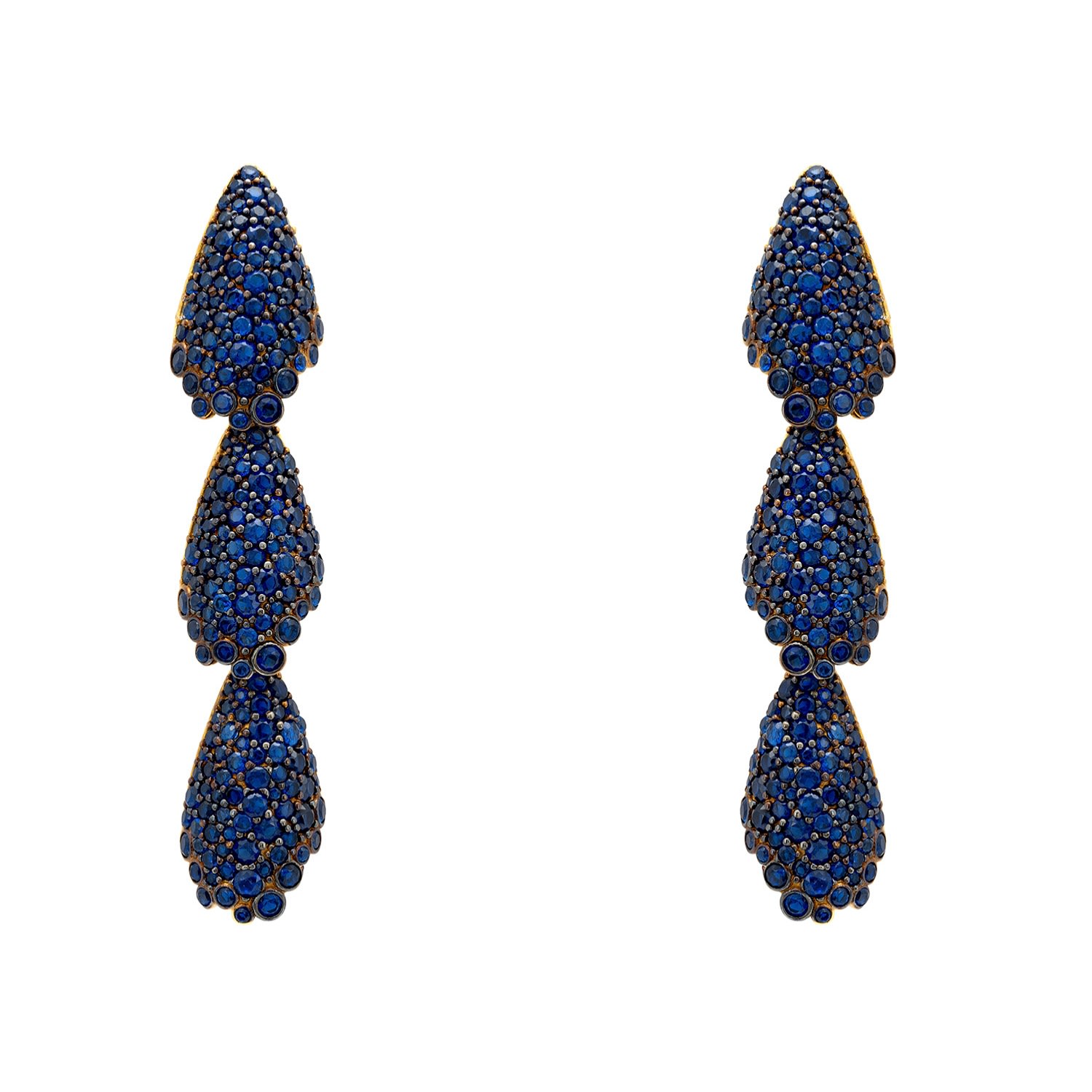 Women's Gold / Blue Arabelle Sapphire Blue Earrings Gold LATELITA