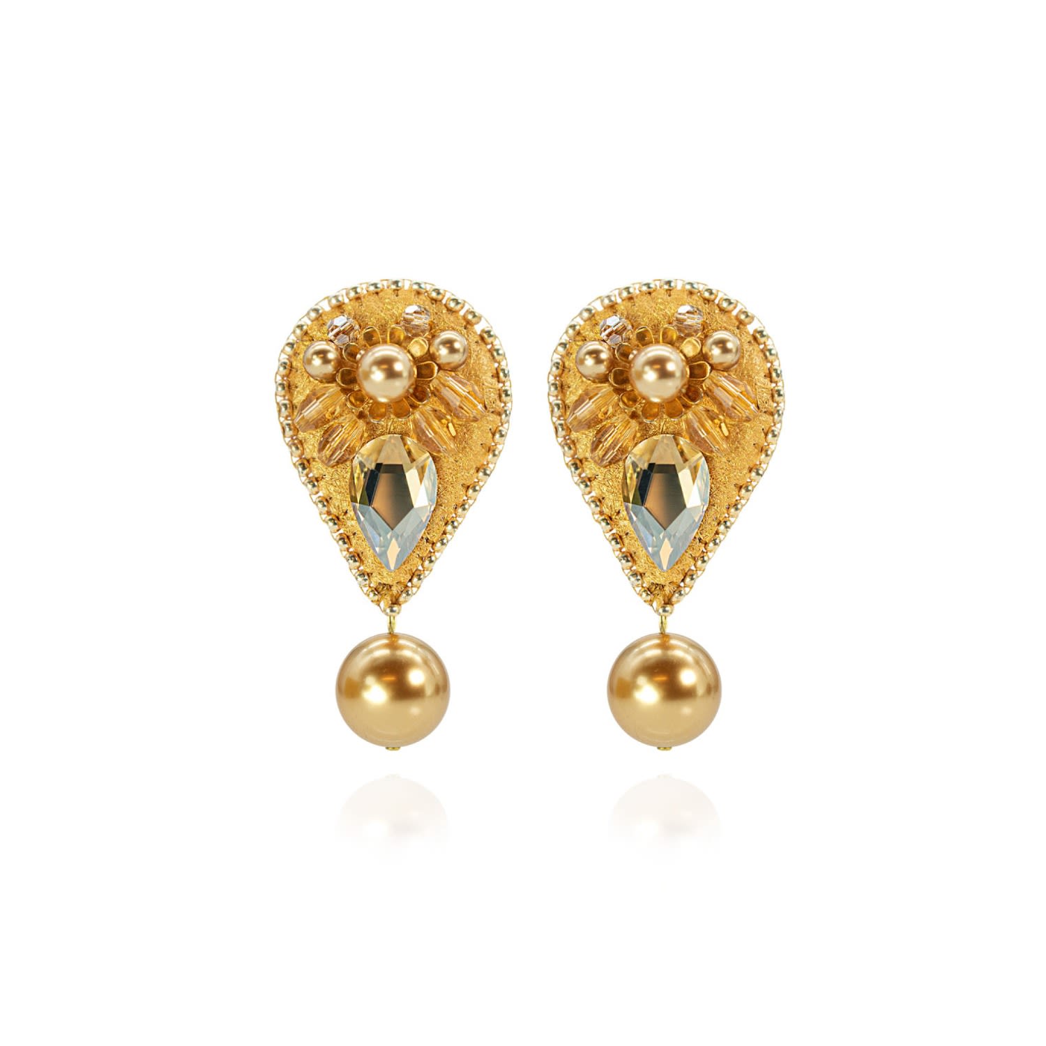 Women's Gold Chloë Earrings In Umber Glow Saule Label