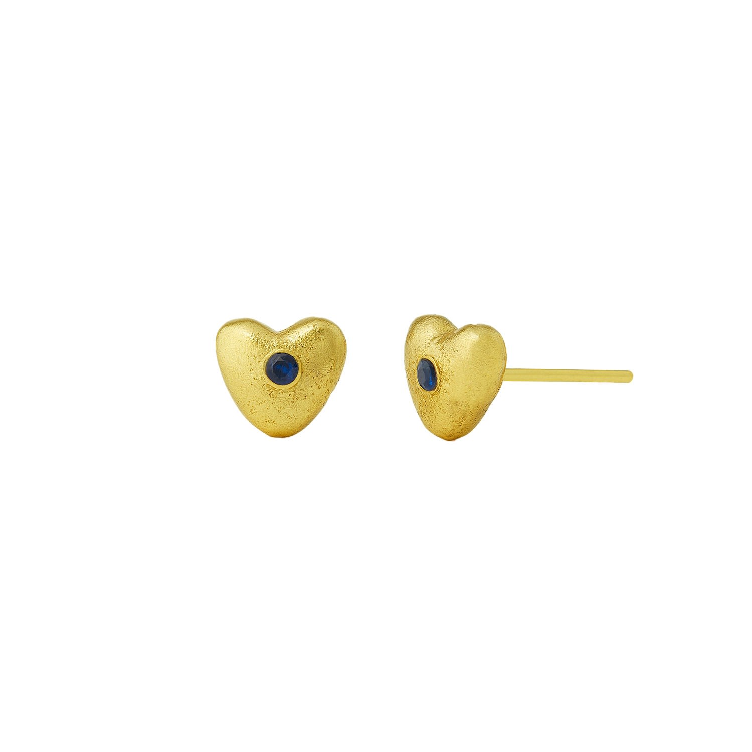 Women's Gold Marina Heart Stud Earrings Ottoman Hands