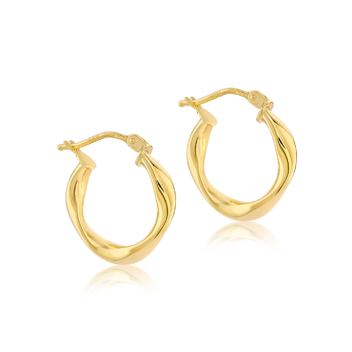Women's Gold Plated Twisted Creole Hoop Earrings Posh Totty Designs