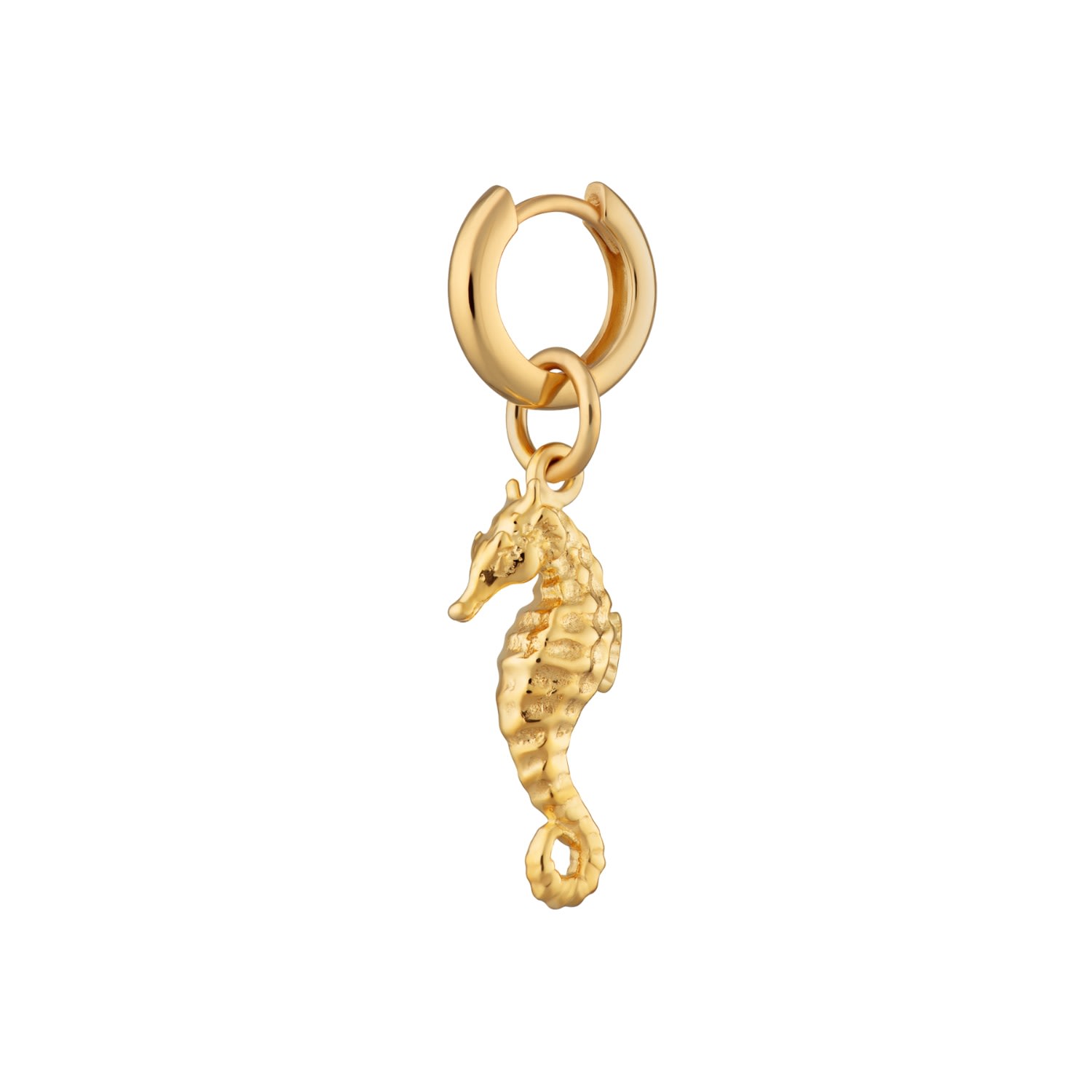 Women's Gold Seahorse Single Huggie Earring Scream Pretty