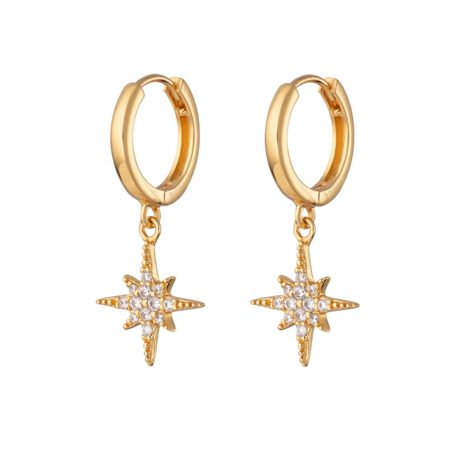 Women's Gold Starburst Hoop Earrings Scream Pretty