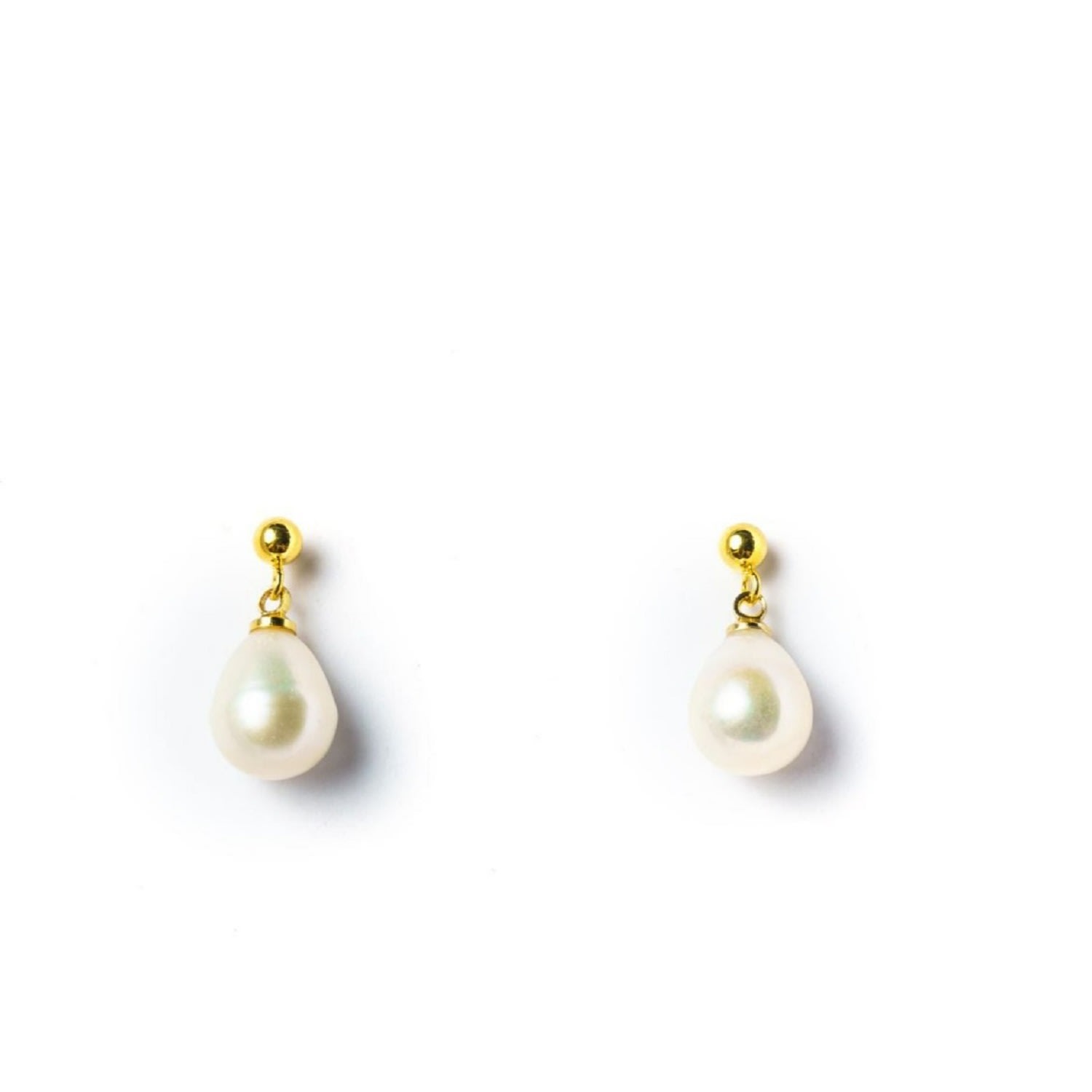 Women's Gold / White The Persephone Earrings 24K Gold Plated Dangle & Drop Freshwater Pearls Earring EUNOIA Jewels