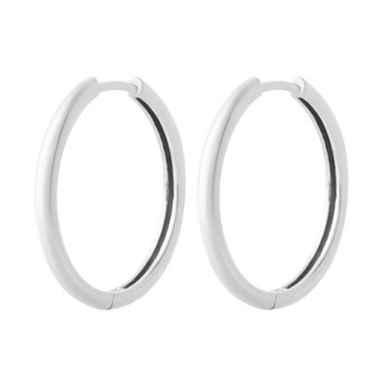 Women's Midi Hoop Earrings Silver Cartilage Cartel