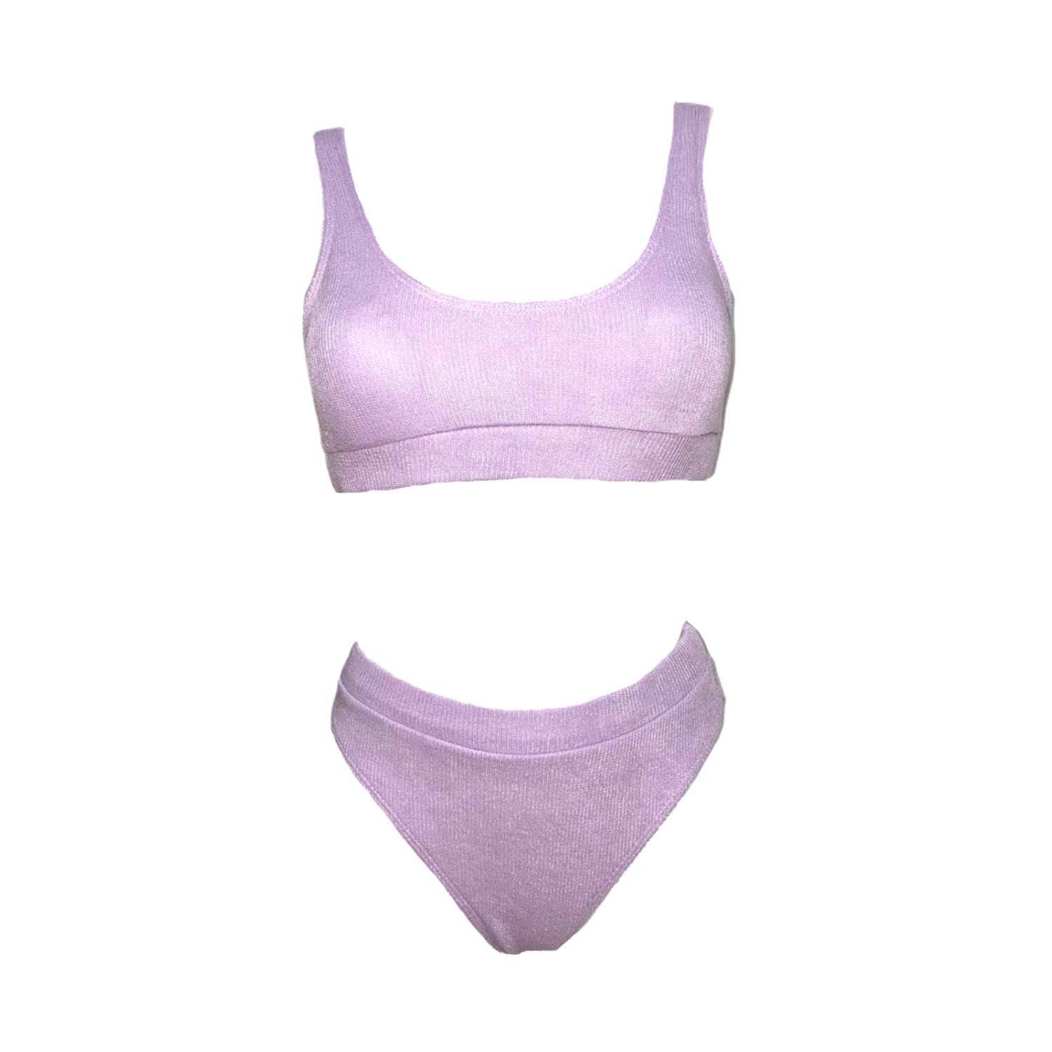 Women's Pink / Purple Shore Purple High Waisted Bikini Large Season Swim