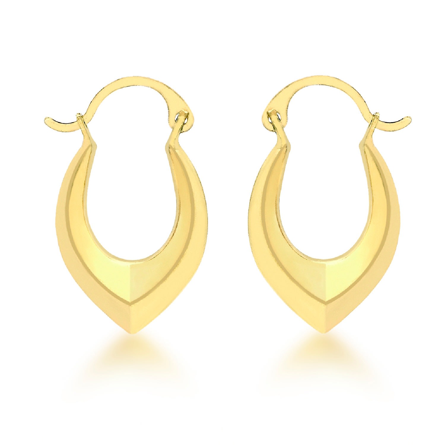Women's Pointed Gold Creole Earrings Posh Totty Designs