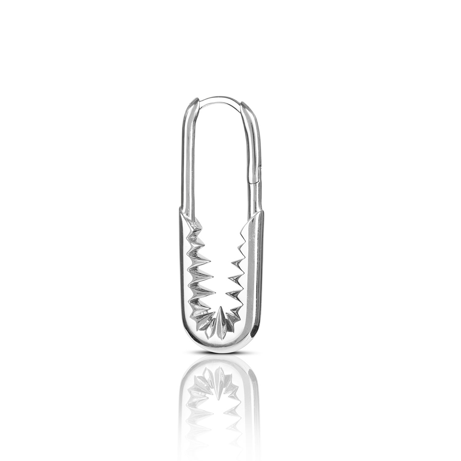 Women's Safety Pin Hoop Earrings - Silver Kasun