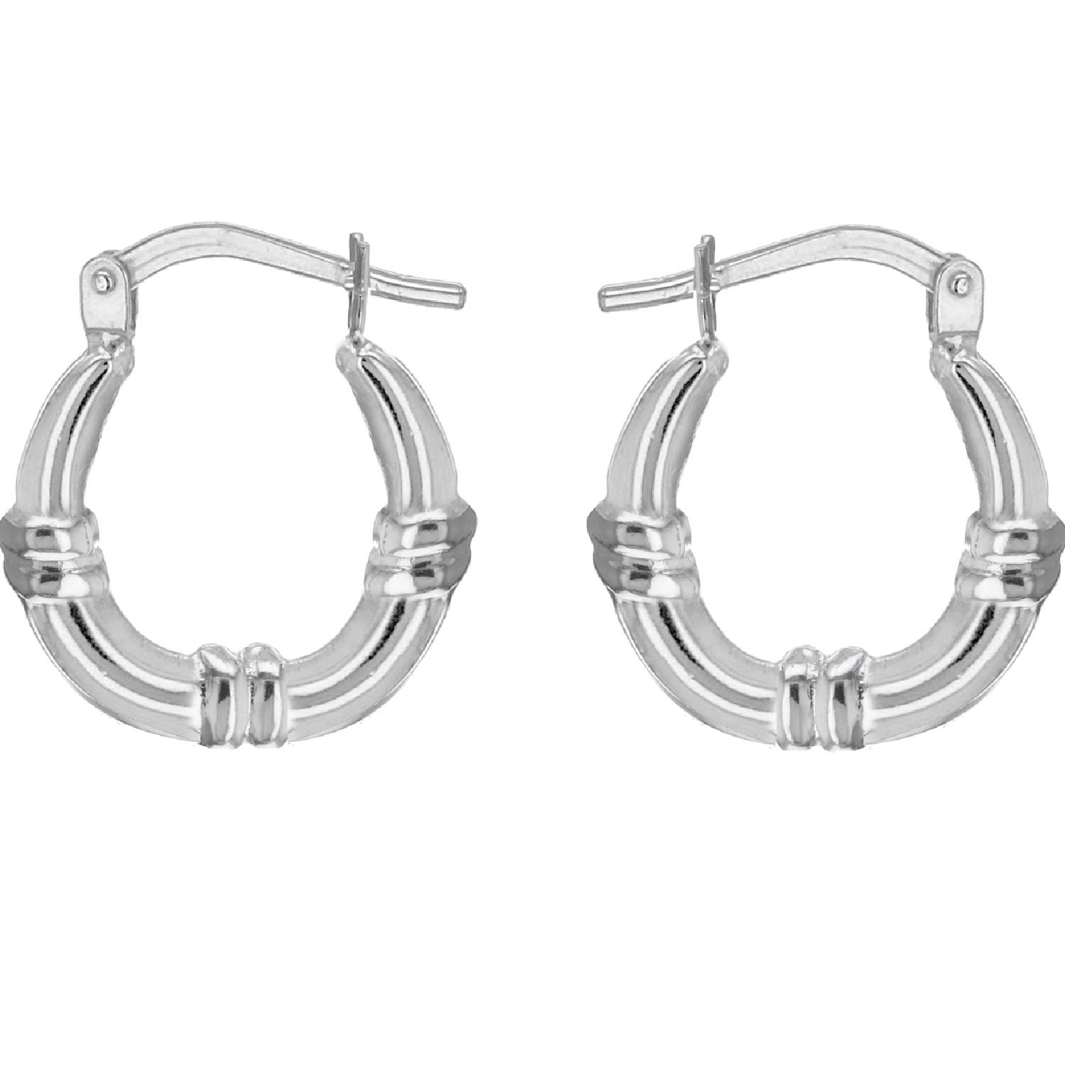 Women's Sterling Silver Creole Hoop Earrings Posh Totty Designs