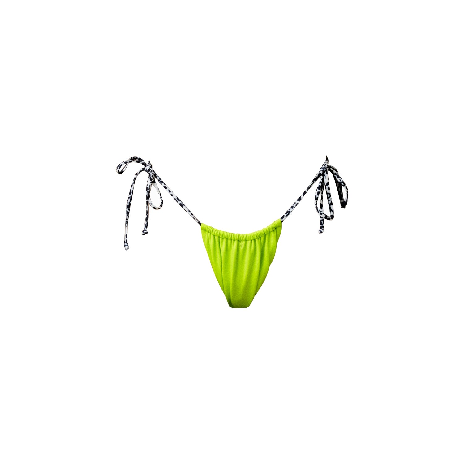 Women's Tulum Bikini Bottoms In Neon Lime With Jagged Leo Print Xs/S Charlott Vasberg
