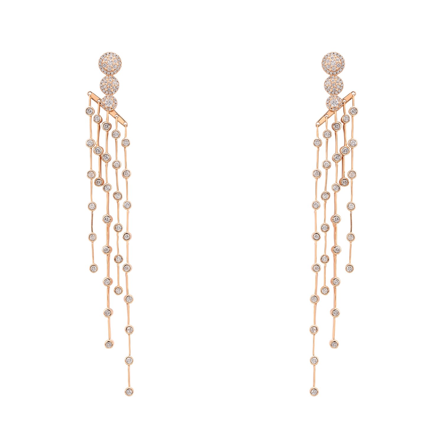 Women's White / Rose Gold / Pink Sloane Long Drop Earrings Rosegold LATELITA