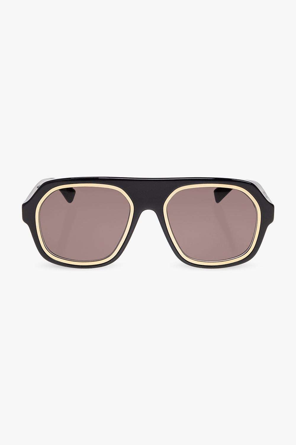 Bottega Veneta Eyewear Rim Aviator Sunglasses