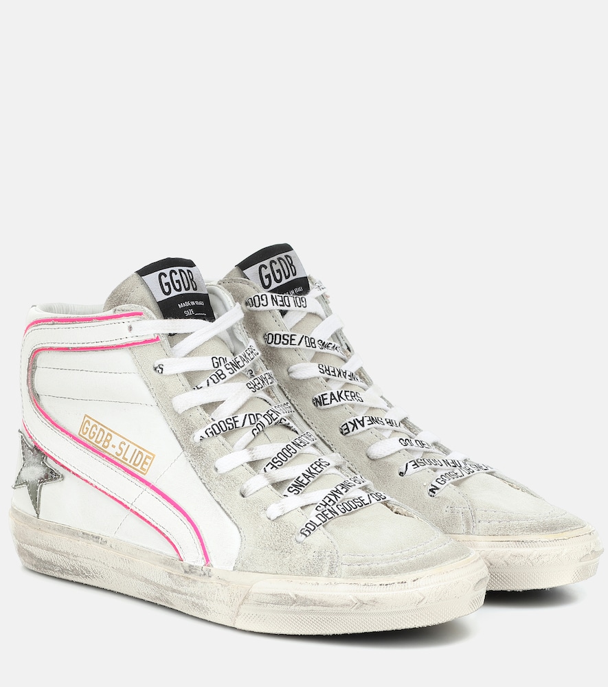 Golden Goose Slide leather and suede sneakers