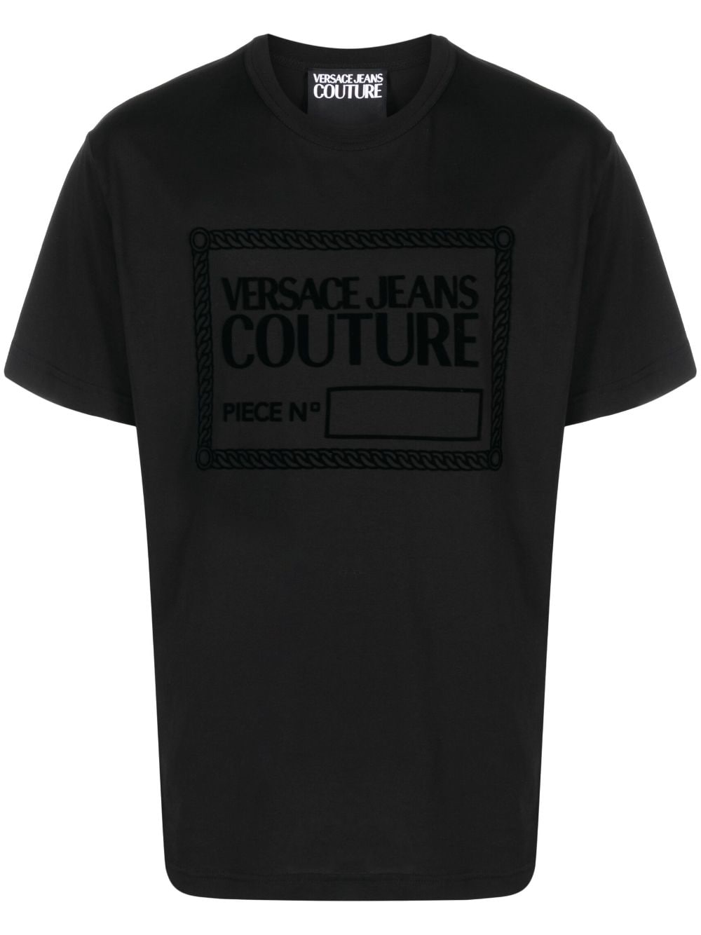 Versace Jeans Couture flocked-logo cotton T-shirt - Black