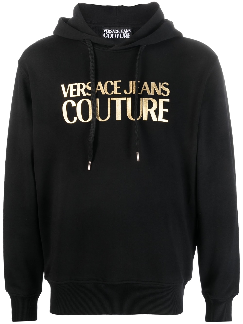 Versace Jeans Couture logo-print drawstring hoodie - Black