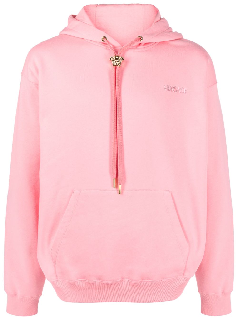 Versace Medusa logo-embroidered cotton hoodie - Pink