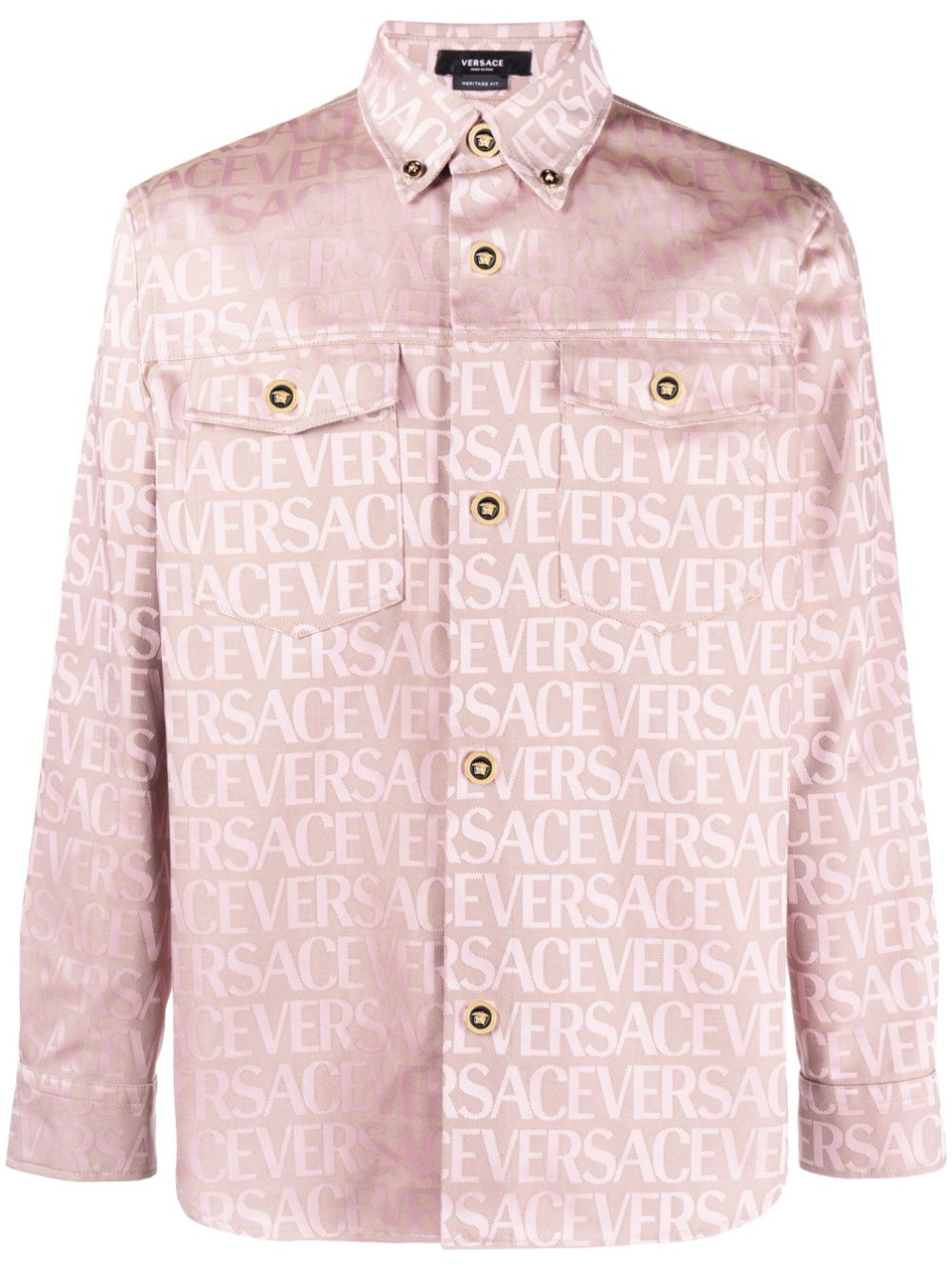 Versace Versace Allover-print shirt jacket - Pink