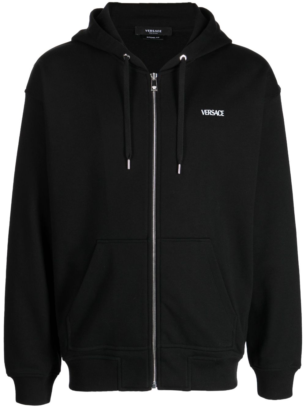 Versace logo-print zip-up jacket - Black