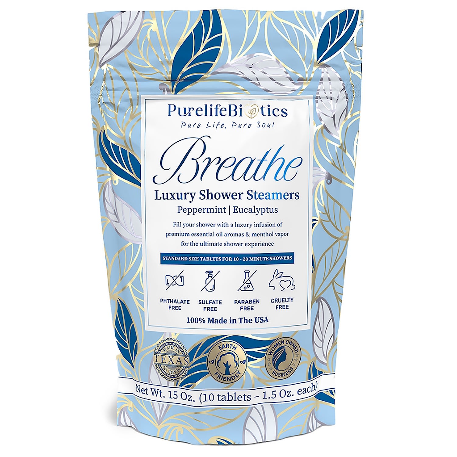 Breathe Shower Steamers - Blue One Size Purelifebiotics