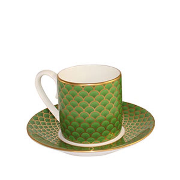 Coffee Cup & Saucer in Green, Fortnum & Mason