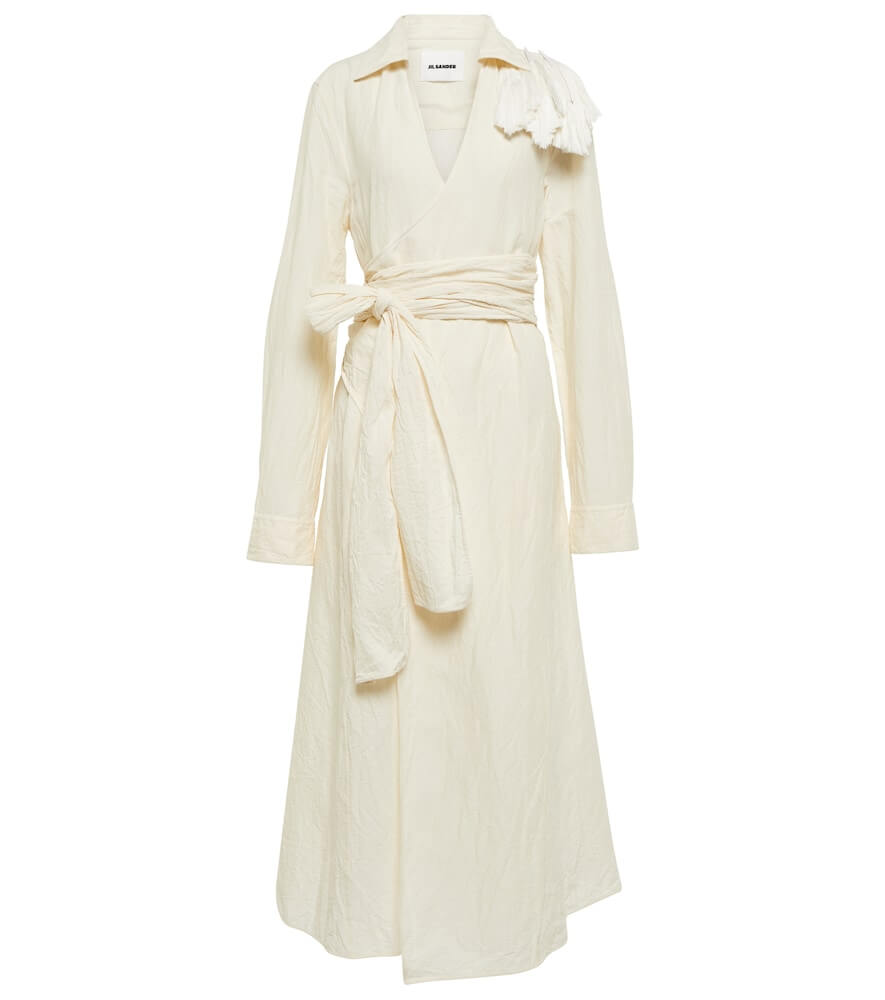 Jil Sander Linen and cotton wrap dress