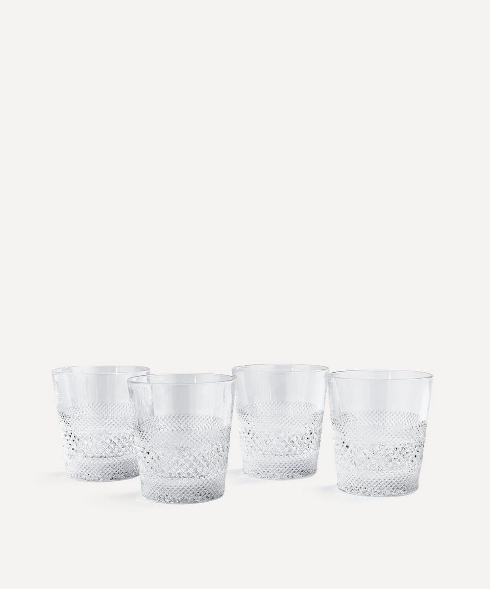Soho Home Huxley Cut Crystal Rocks Glass Set Of Four