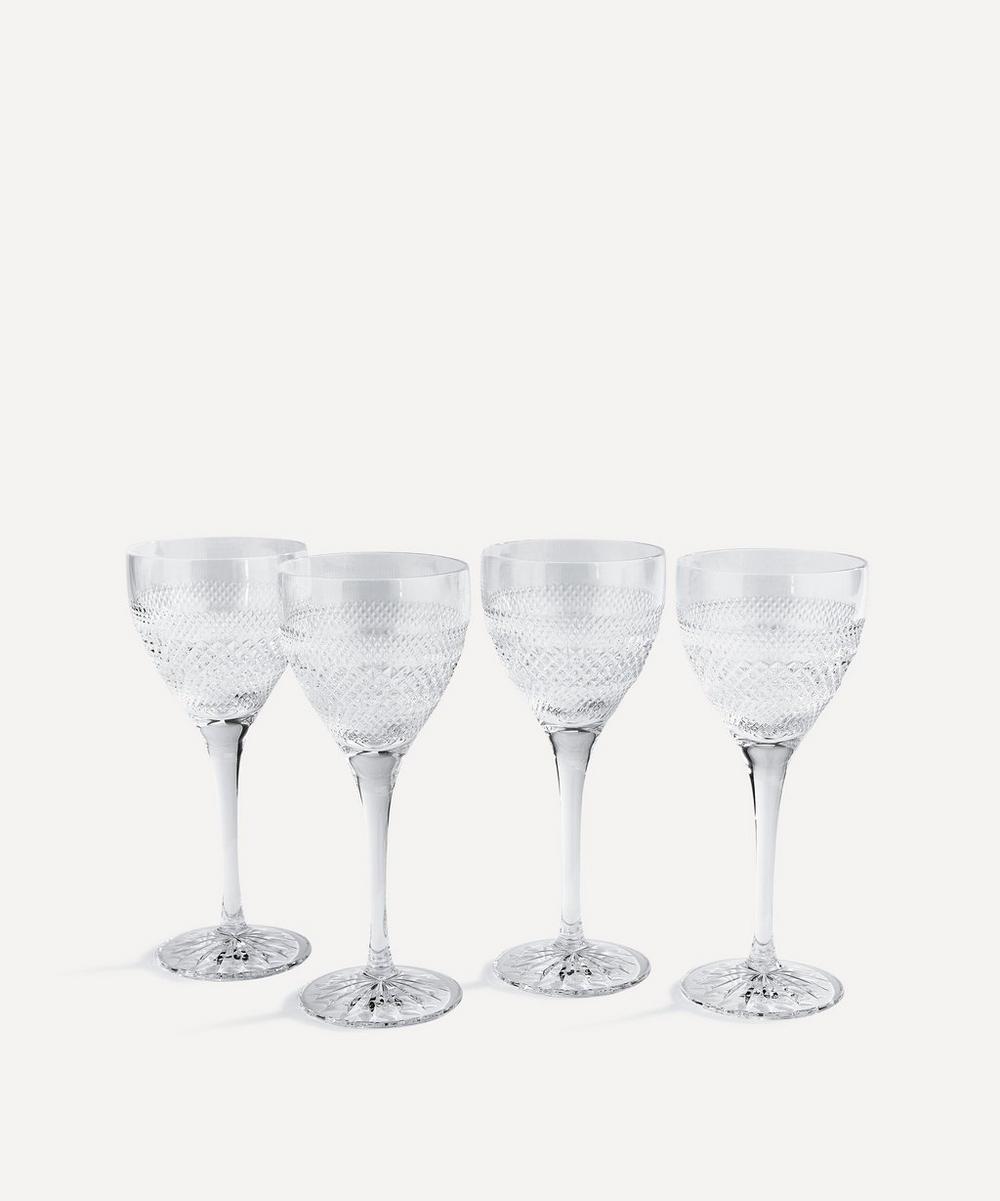Soho Home Huxley Cut Crystal White Wine Glass Set Of Four