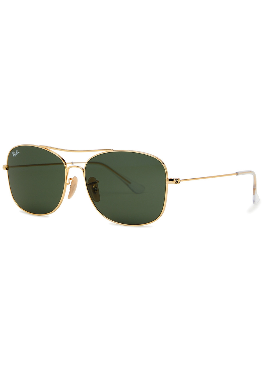 Ray-Ban Aviator Sunglasses, Sunglasses, Green, Metal, Acetate Arms