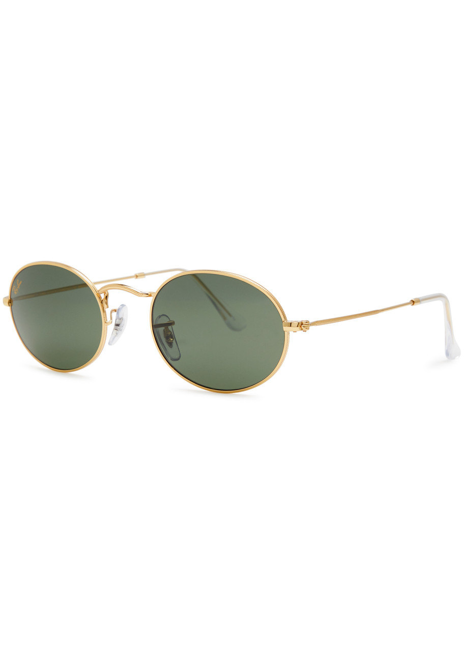Ray-ban Oval-frame Sunglasses - Gold