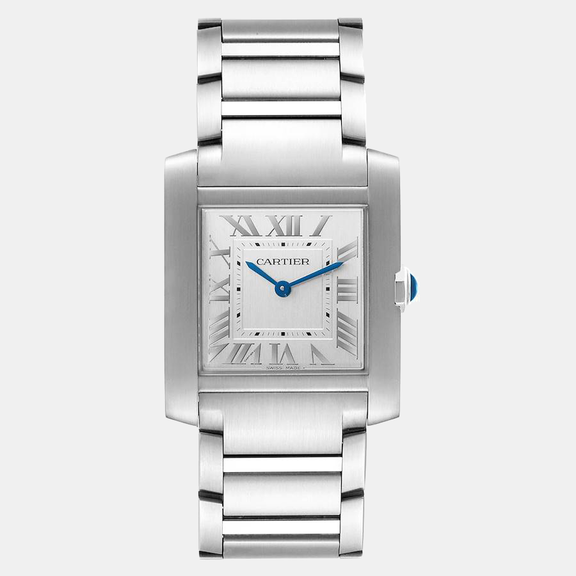 Cartier Silver Stainless Steel Tank Francaise WSTA0074 Women's Wristwatch 32 mm
