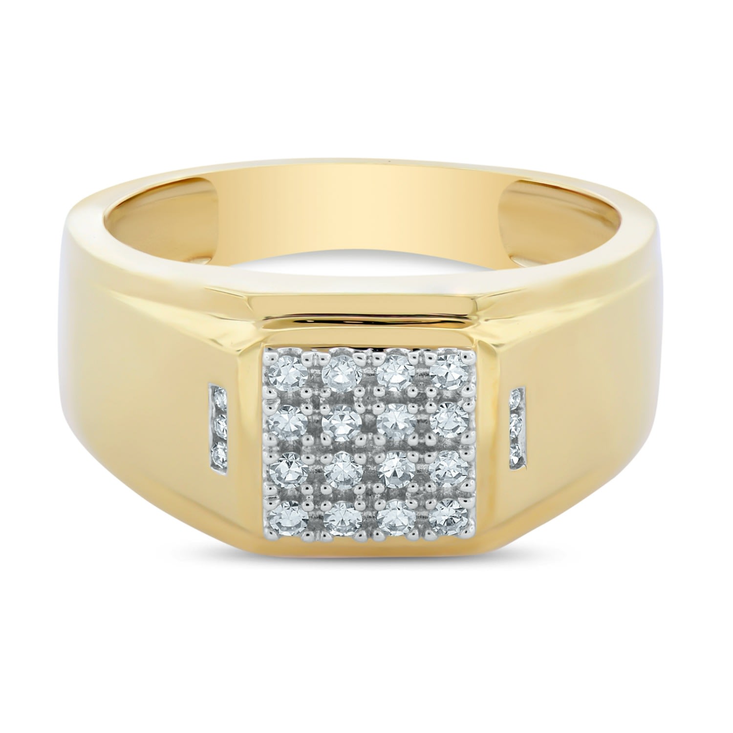 Classic Mens Diamond Yellow Gold Ring Mansi Jewelry