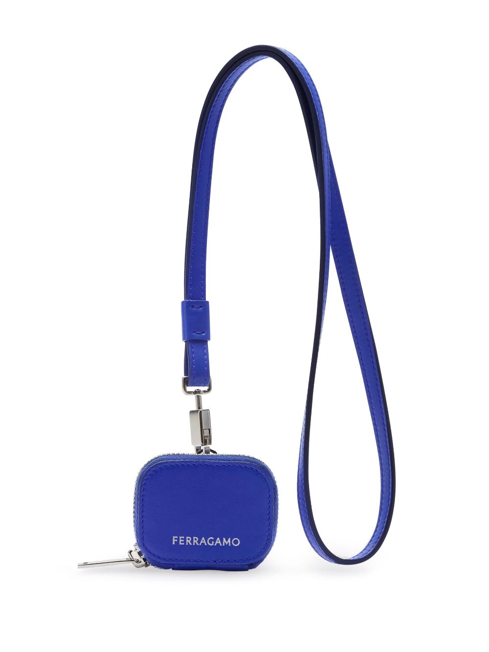 Ferragamo logo-print leather purse - Blue
