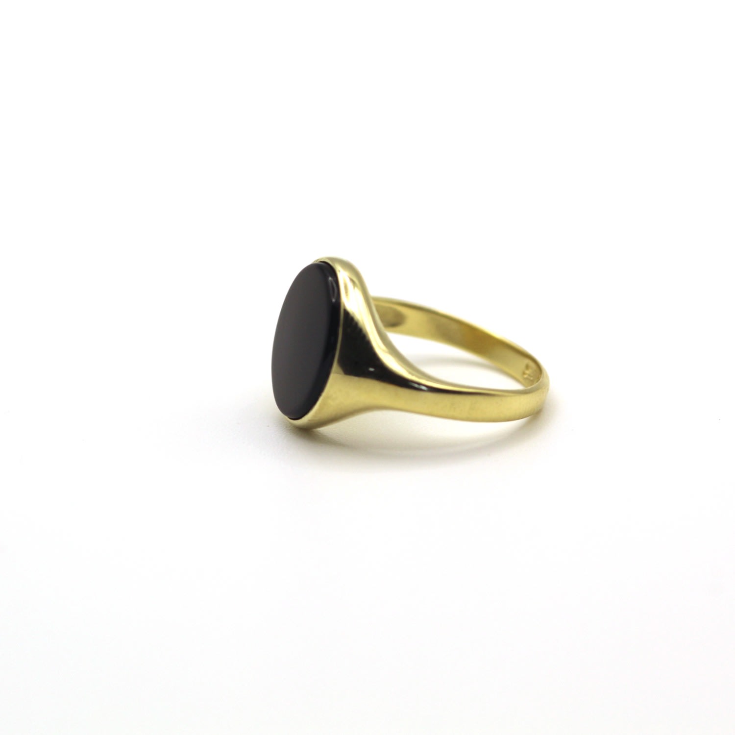 Men's Black Onyx Yellow Solid Gold Ring Vicstonenyc Fine Jewelry