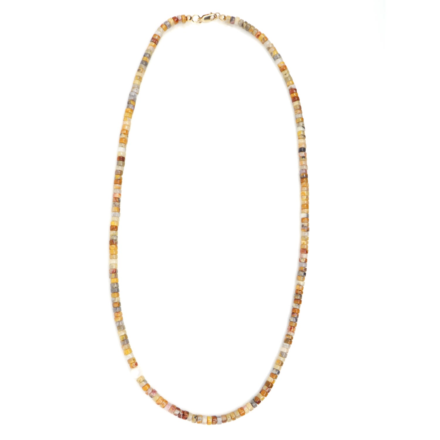 Men's Yellow / Orange / Gold Yellow Jasper & Pearl Beaded Necklace Shar Oke