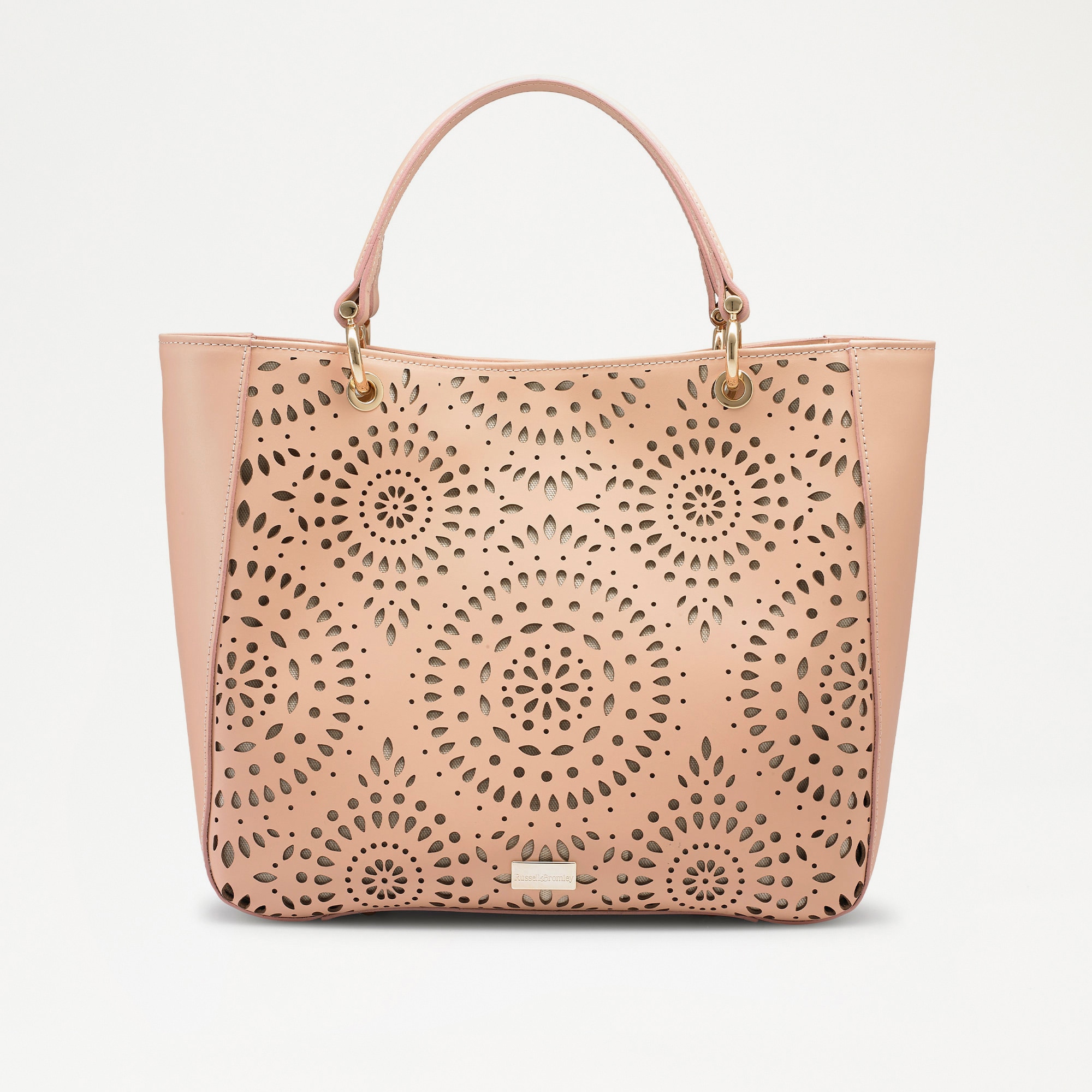 Russell & Bromley Women's Pink Leather Laser Cut Morocco Tote Bag