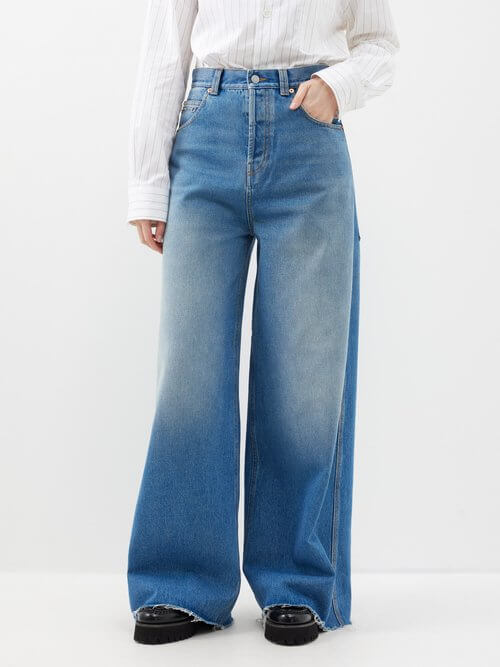 Gucci - Skate Relaxed Wide-leg Washed Jeans - Womens - Blue