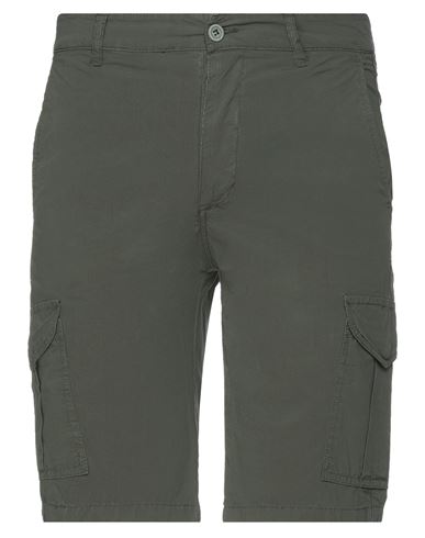 Alpha Studio Man Shorts & Bermuda Shorts Military green Size 28 Cotton, Elastane