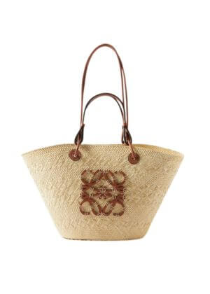Loewe – Anagram-logo Leather-trim Woven Basket Bag – Womens – Beige £675.00