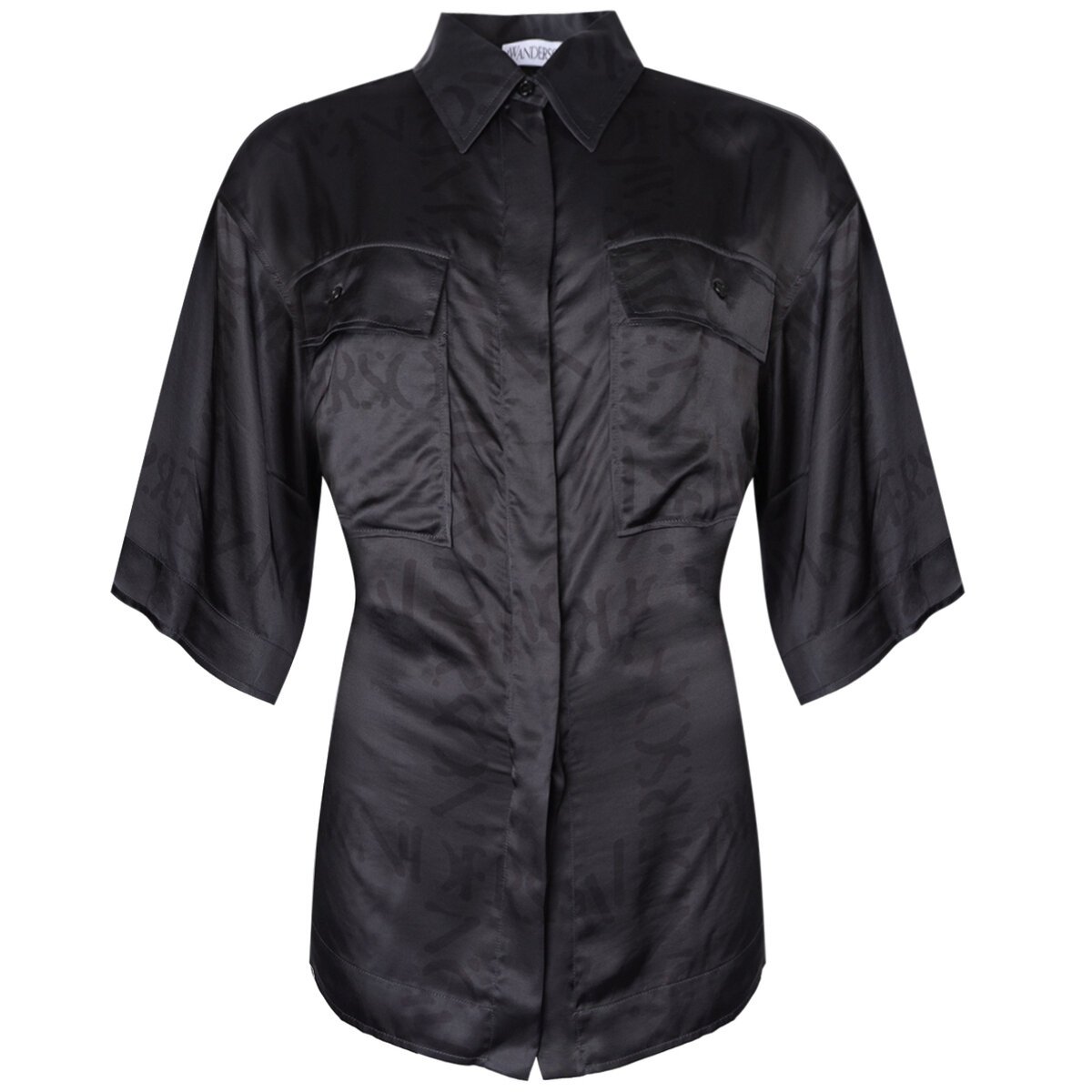 Drawstring Short Sleeve Shirt 10 Black