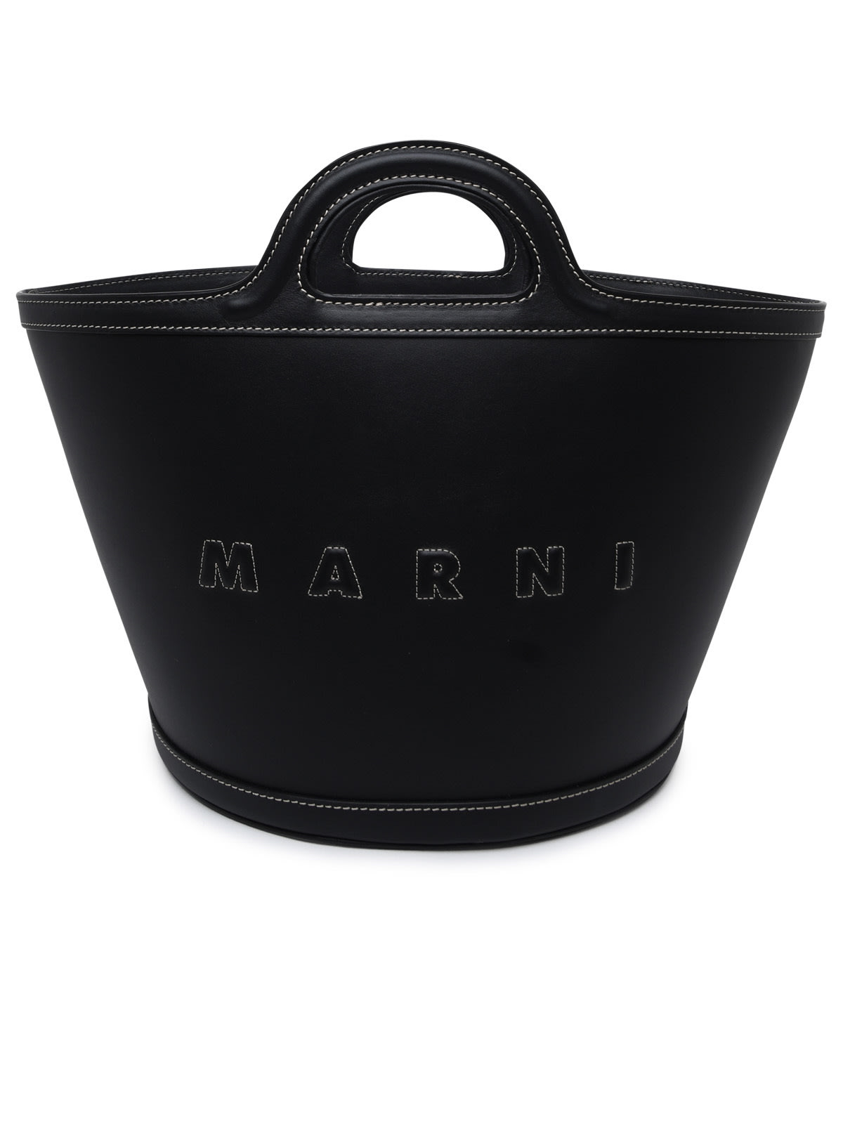 Marni Black Leather Small Tropicalia Bag