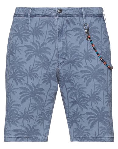 Mmx Man Shorts & Bermuda Shorts Slate blue Size 34 Cotton, Elastane