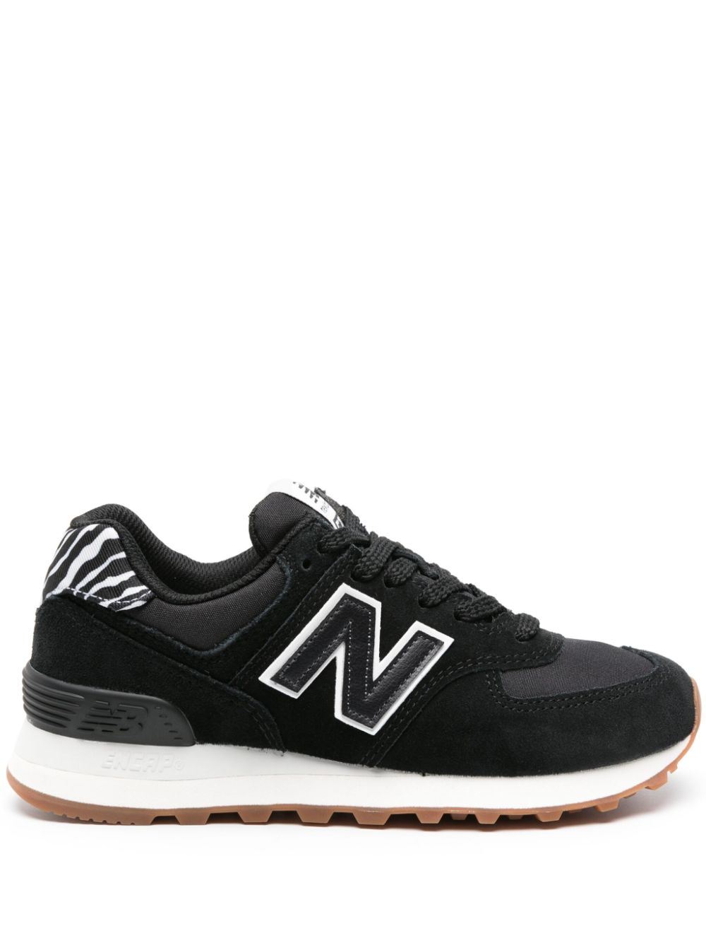 New Balance 574 logo-patch suede sneakers - Black